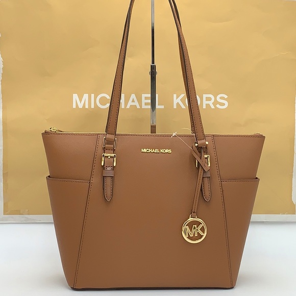 MICHAEL KORS Charlotte Large Leather Top-Zip Tote - Picture 1 of 15